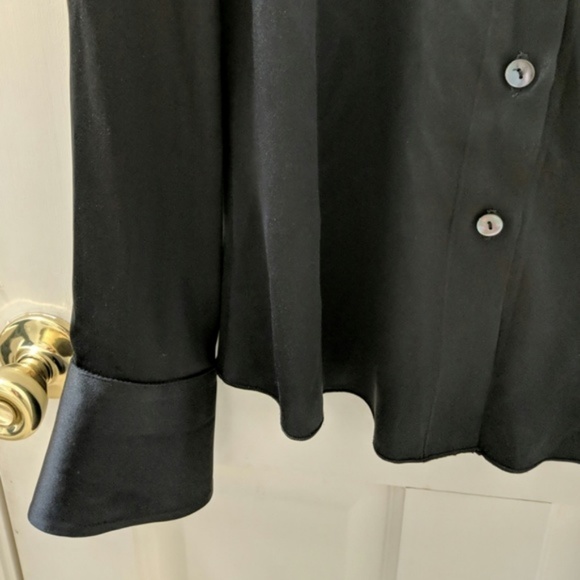 Trina Turk Silk Black Blouse - Picture 3 of 4
